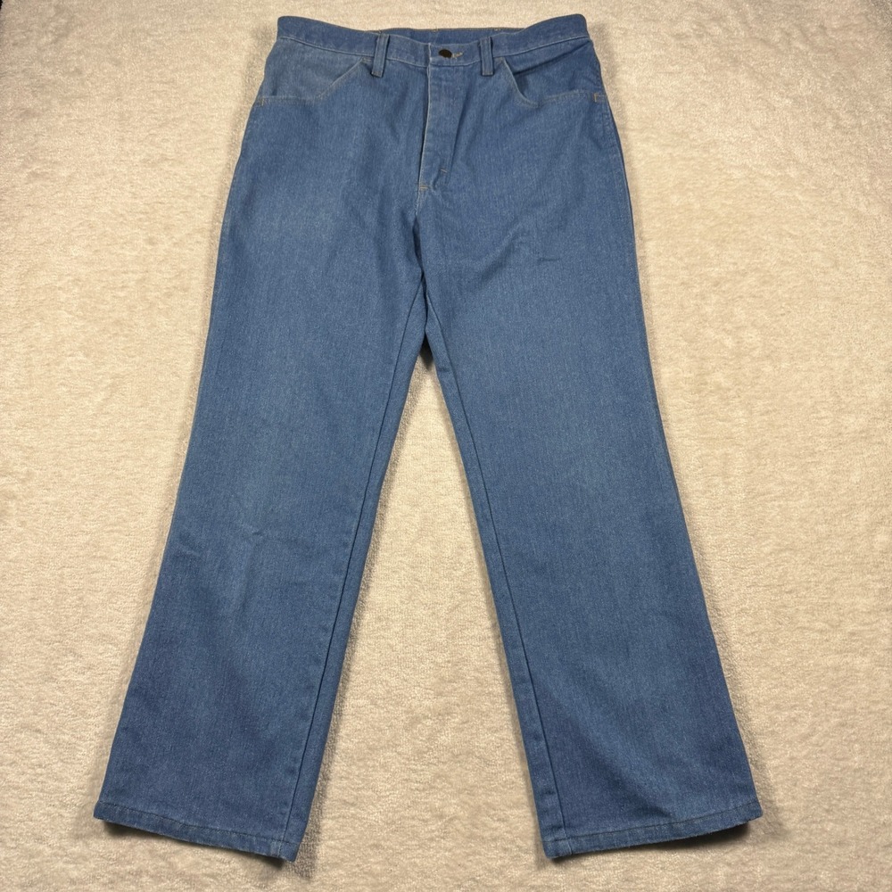 Wrangler Rugged Wear Mens Blue‎ Relaxed Fit Straight Leg Jeans 34x29
